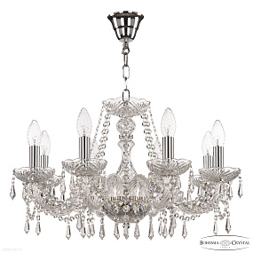 Хрустальная подвесная люстра Bohemia IVELE Crystal 104/8/195 Ni