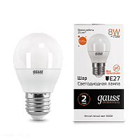 Лампа Gauss LED Elementary Globe 8W E27 3000K 53218