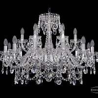 Хрустальная подвесная люстра Bohemia IVELE Crystal 1411/12+6/300/Ni