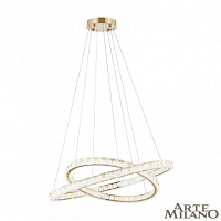 Подвесная хрустальная светодиодная люстра Arte Milano 311311/D800-D600 GD