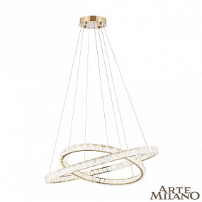 Подвесная хрустальная светодиодная люстра Arte Milano 311311/D800-D600 GD