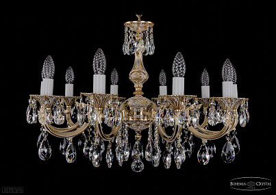 Литая подвесная люстра с хрусталем Bohemia IVELE Crystal 1702/10/265/A/GW