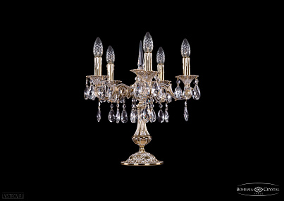 Литая настольная лампа с хрусталем Bohemia IVELE Crystal 7001/5/125-45/A/GW