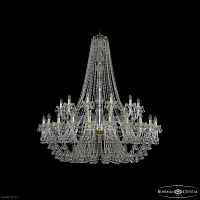 Большая хрустальная люстра Bohemia IVELE Crystal 1409/24+12/530/h-160 G