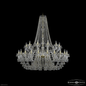 Большая хрустальная люстра Bohemia IVELE Crystal 1409/24+12/530/h-160 G