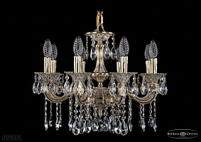 Литая подвесная люстра с хрусталем Bohemia IVELE Crystal 1701/8/181/A/GW