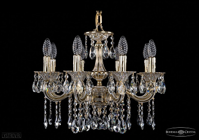 Литая подвесная люстра с хрусталем Bohemia IVELE Crystal 1701/8/181/A/GW