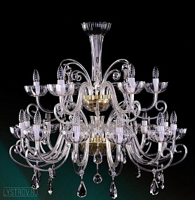 Хрустальная подвесная люстра Bohemia IVELE Crystal 1333/12+6/380/G