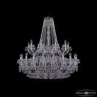 Большая хрустальная люстра Bohemia IVELE Crystal 1409/20+10/400/2d Ni