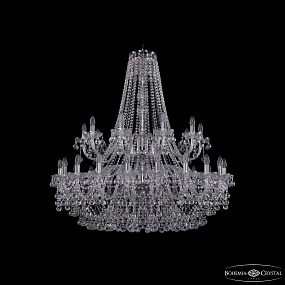 Большая хрустальная люстра Bohemia IVELE Crystal 1409/20+10/400/2d Ni