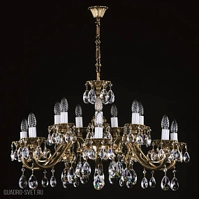 Большая хрустальная люстра ArtGlass VIKTORIE BRASS ANTIQUE CE