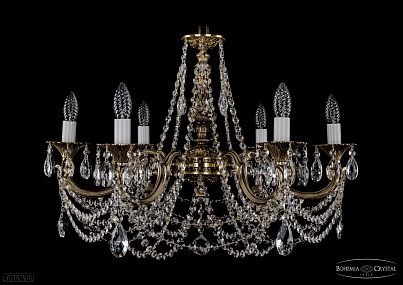 Литая подвесная люстра с хрусталем Bohemia IVELE Crystal 1702/6/265/C/GB