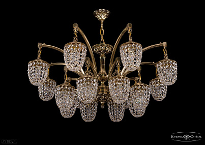 Литая подвесная люстра с хрусталем Bohemia IVELE Crystal 1772/16/342/GB