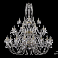 Хрустальная подвесная люстра Bohemia IVELE Crystal 1402/20+10+5/530/3d/G
