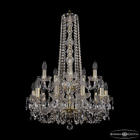 Большая хрустальная люстра Bohemia IVELE Crystal 1402/10+5/195/h-80/2d G