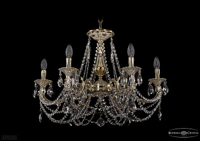 Литая подвесная люстра с хрусталем Bohemia IVELE Crystal 1702/6/265/C/GI
