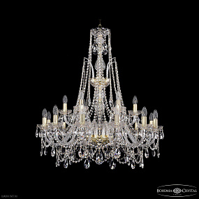 Большая хрустальная люстра Bohemia IVELE Crystal 1411/12+6/300/XL-96 G