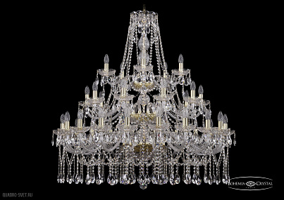Хрустальная подвесная люстра Bohemia IVELE Crystal 1413/20+10+5/400/3d/G