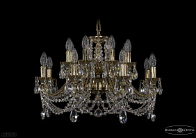 Литая подвесная люстра с хрусталем Bohemia IVELE Crystal 1703/16/225/C/GB
