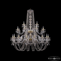 Большая хрустальная люстра Bohemia IVELE Crystal 1402/16+8+4/460/2d G