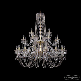 Большая хрустальная люстра Bohemia IVELE Crystal 1402/16+8+4/460/2d G