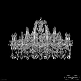 Большая хрустальная люстра Bohemia IVELE Crystal 1413/16+8/360 Ni
