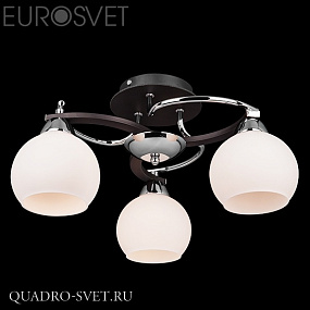 Люстра потолочная EUROSVET 9654 9654/3 хром/венге