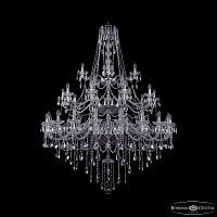 Большая хрустальная люстра Bohemia IVELE Crystal 1415/20+10+5/530/3d Ni