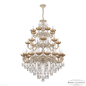 Большая хрустальная люстра Bohemia IVELE Crystal AL79101/16+8+8/300/3d B WMG P Amber/M-1F
