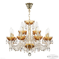 Хрустальная подвесная люстра Bohemia IVELE Crystal 5402/8+4/195 G Amber/M-1H