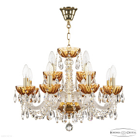 Хрустальная подвесная люстра Bohemia IVELE Crystal 5402/8+4/195 G Amber/M-1H
