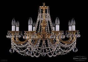 Литая подвесная люстра с хрусталем Bohemia IVELE Crystal 1702/8/265/C/G/Balls