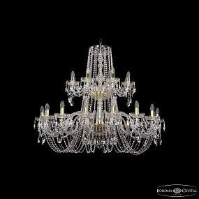 Большая хрустальная люстра Bohemia IVELE Crystal 1402/16+8/400/2d G
