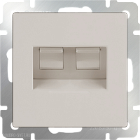Розетка телефонная RJ-11 и Еthernet RJ-45 (слоновая кость) Werkel WL03-RJ11-45-ivory