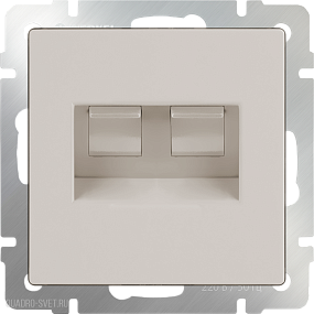 Розетка телефонная RJ-11 и Еthernet RJ-45 (слоновая кость) Werkel WL03-RJ11-45-ivory