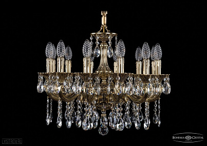 Литая подвесная люстра с хрусталем Bohemia IVELE Crystal 1701/12/181/A/GB