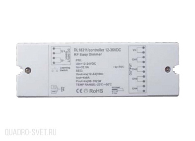 Контроллер, напряжение питания 12-36V, ток 4х8А,выходная мощность 4×(96-288)W Donolux DL18311/controller 12-36VDC