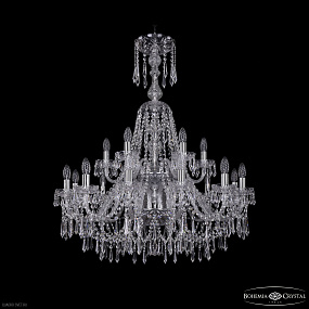 Большая хрустальная люстра Bohemia IVELE Crystal 1403/12+6/300/XL-100/2d Ni