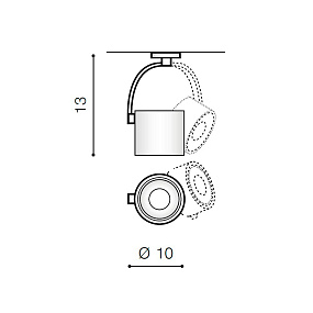 Трековый LED светильник для 3-фазного трека Azzardo Costa Arm AZ3486