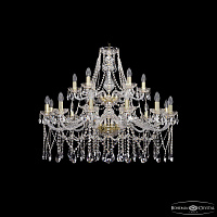 Большая хрустальная люстра Bohemia IVELE Crystal 1413/12+6/360/2d G