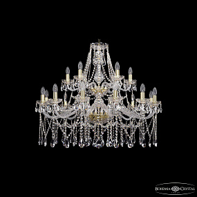 Большая хрустальная люстра Bohemia IVELE Crystal 1413/12+6/360/2d G
