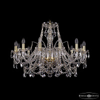 Хрустальная подвесная люстра Bohemia IVELE Crystal 1411/12/300 G Leafs