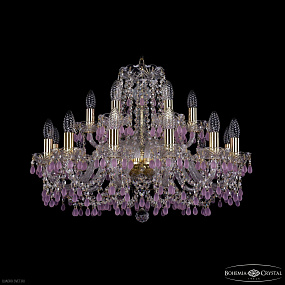 Большая хрустальная люстра Bohemia IVELE Crystal 1410/12+6/240 G V7010