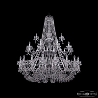 Большая хрустальная люстра Bohemia IVELE Crystal 1409/20+10+5/530/3d Ni