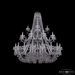 Большая хрустальная люстра Bohemia IVELE Crystal 1409/20+10+5/530/3d Ni