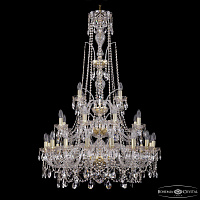 Большая хрустальная люстра Bohemia IVELE Crystal 1411/16+8+4/300/XL-131/3d G