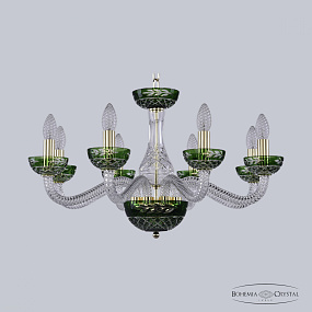 Хрустальная подвесная люстра Bohemia IVELE Crystal 1309/8/240 G Cl/Clear-Green/H-1J