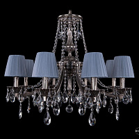 Литая подвесная люстра с хрусталем и абажурами Bohemia IVELE Crystal 1771/8/220/A/NB/SH5