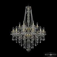 Большая хрустальная люстра Bohemia IVELE Crystal 1415/12+6/300/h-112/2d G