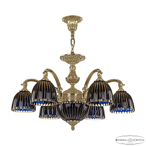 Подвесная люстра Bohemia Ivele Crystal Verona 72209P/6/175 G P1 D Amber-Blue/H-1K